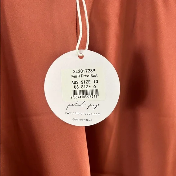 Petal & Pup Persia Midi Dress|Rust|Size 10|Wedding Guest Dress|Satin|NWT - Picture 5 of 8